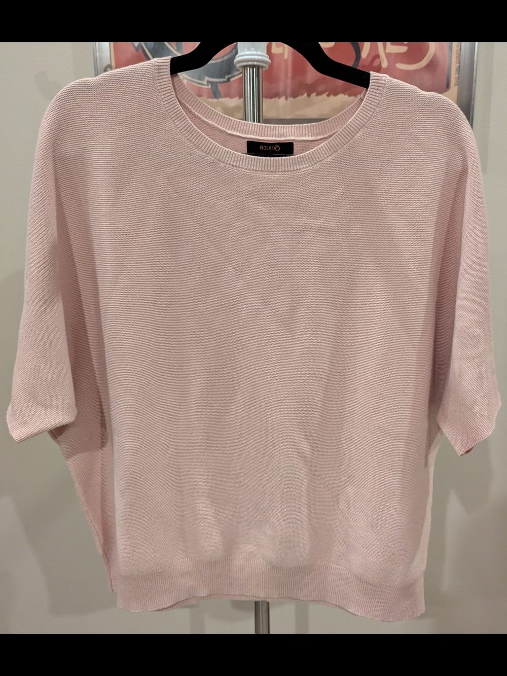 $20 Quince Size L Cotton Cashmere Link-Stitch Dolman Sleeve Sweater Sugar Stone - Picture 1 of 5